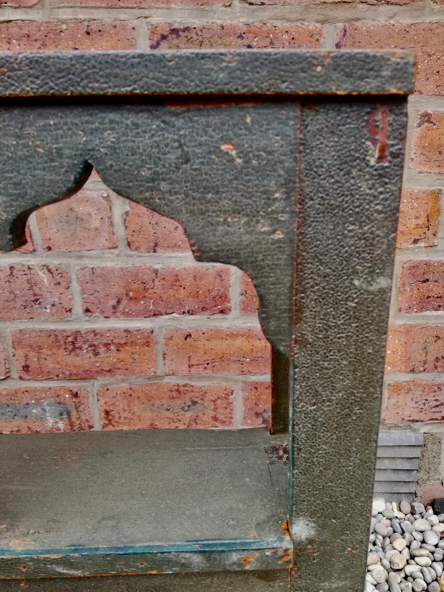 Stunning antique wall shelf with original paintwork and lovely patina