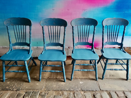 Vintage dining chairs painted to order in Milk Paint