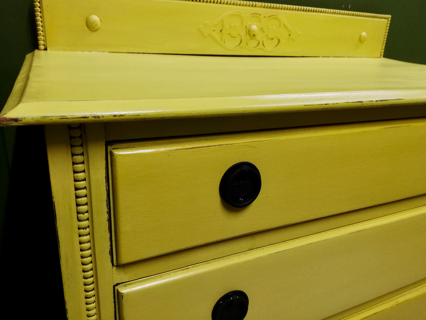 Commission for Victoria painted chest of drawers in Annie Sloan English Yellow