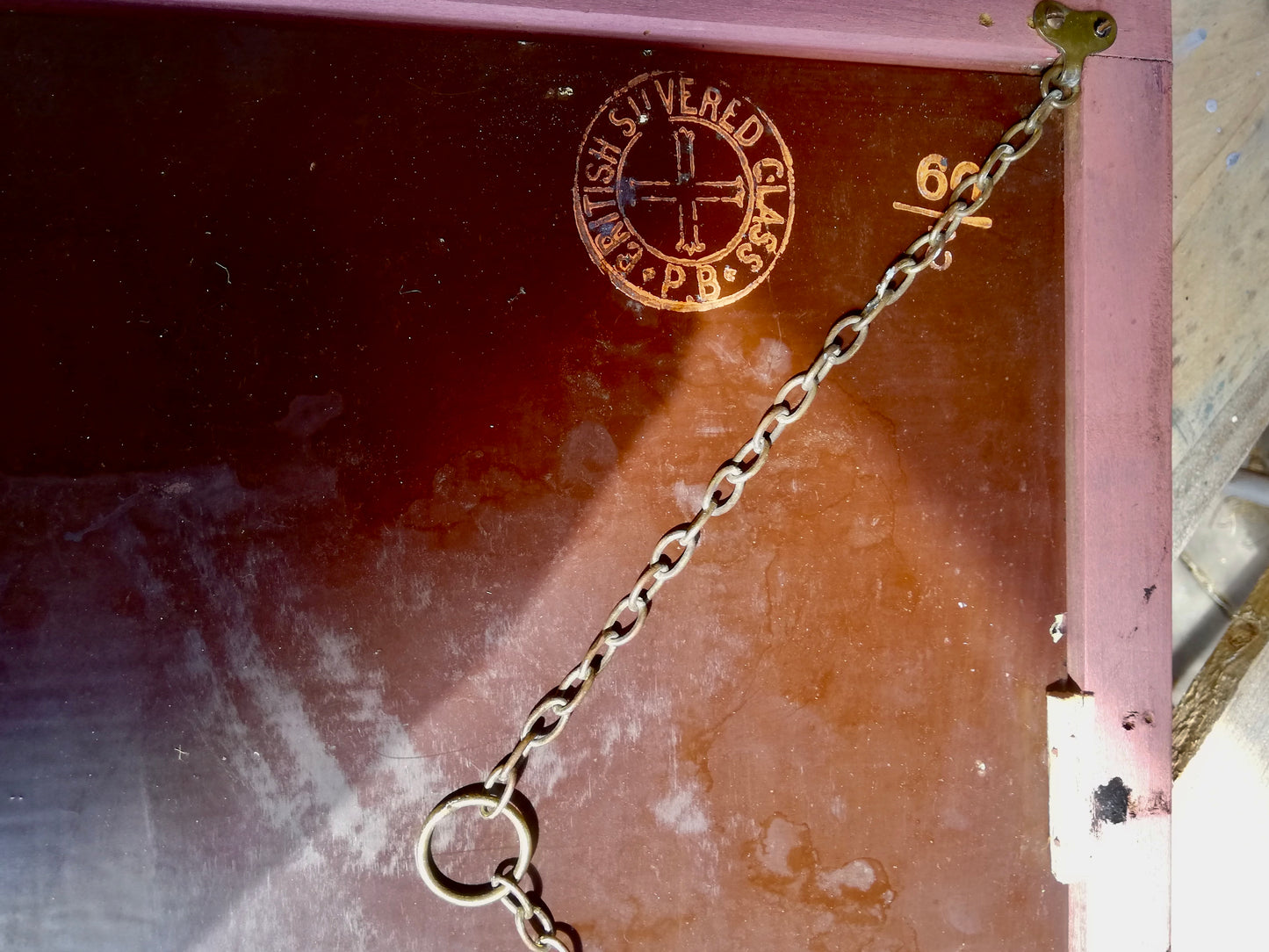 Reserved Vintage painted wall mirror