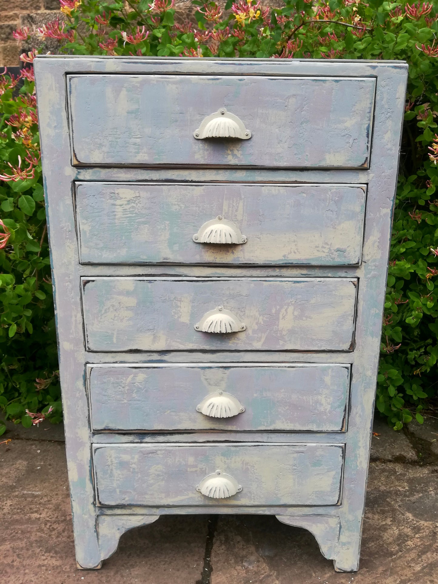 Vintage tall painted chest of drawers