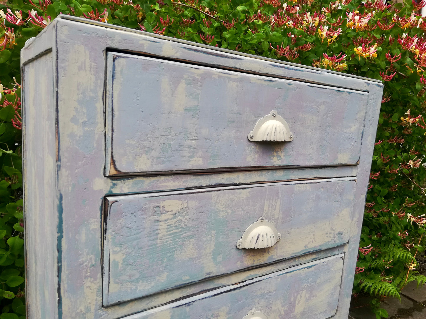 Vintage tall painted chest of drawers