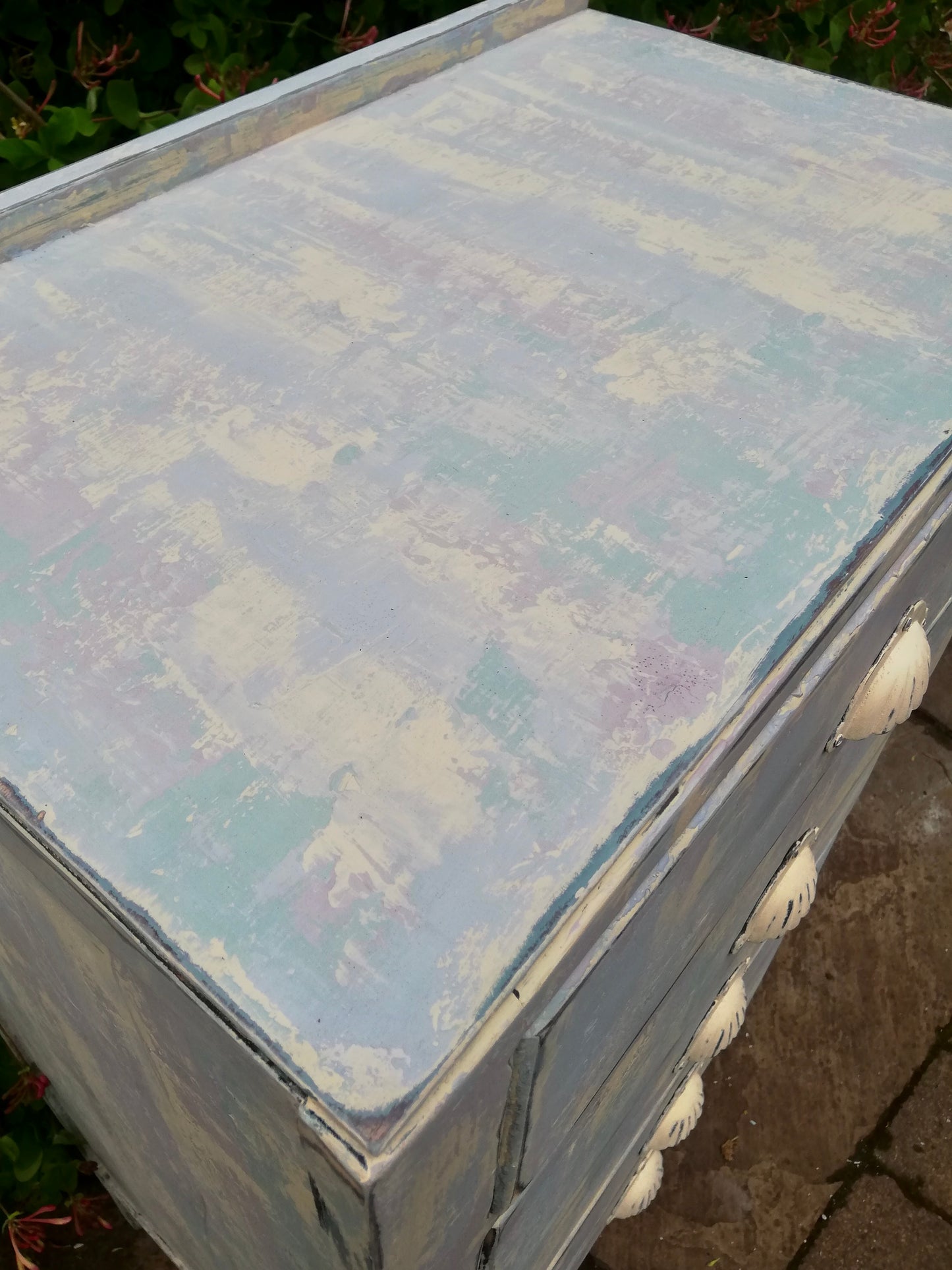 Vintage tall painted chest of drawers