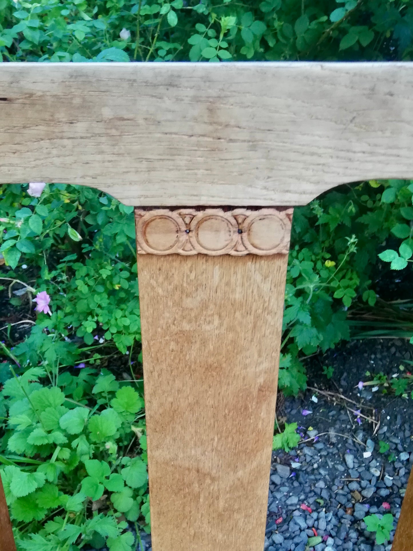 Set of 2 wooden dining chairs with lovely carved detail - available for painting and upholstery