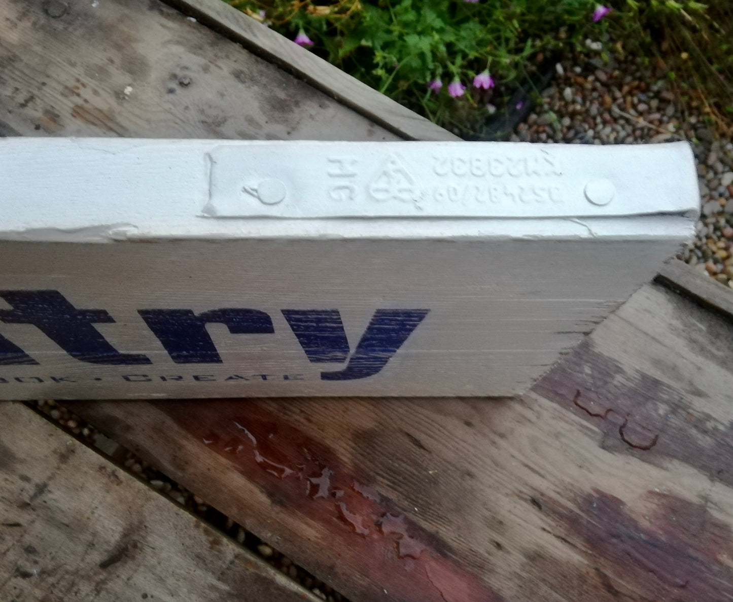 Vintage style Pantry Sign in distressed white and blue