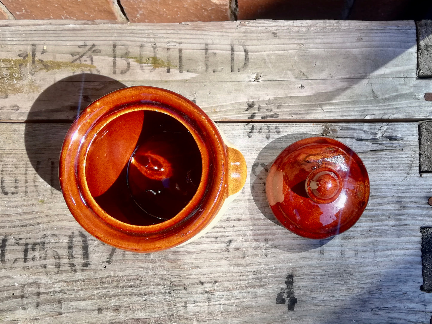 Little lidded stoneware serving pot