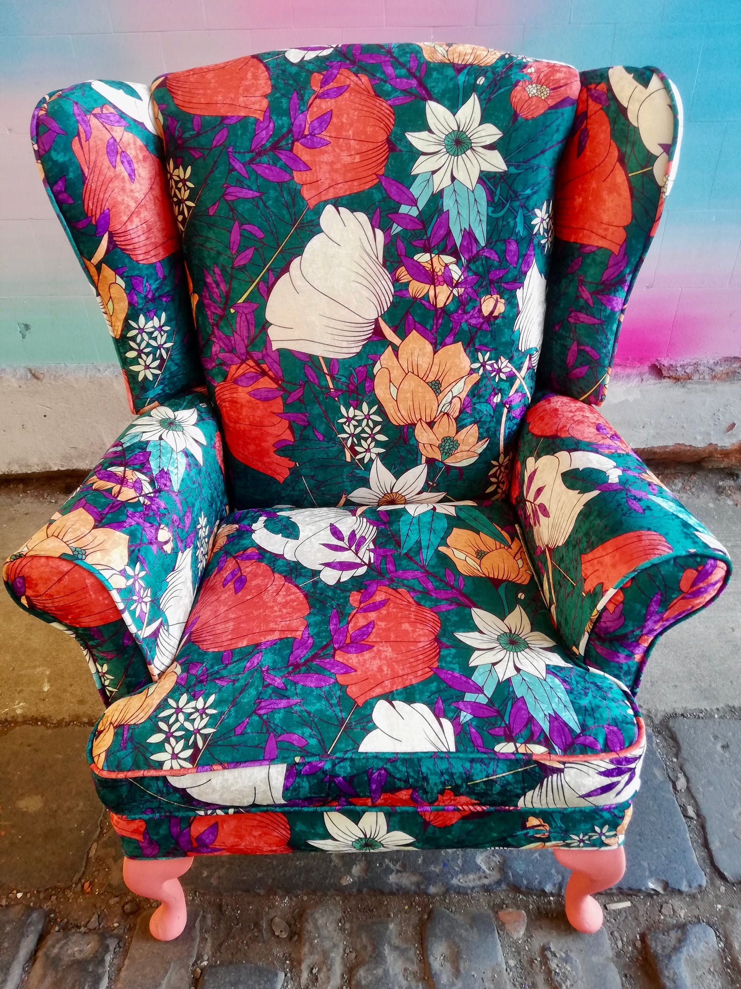 Reserved for Colette - Vintage wing back chair