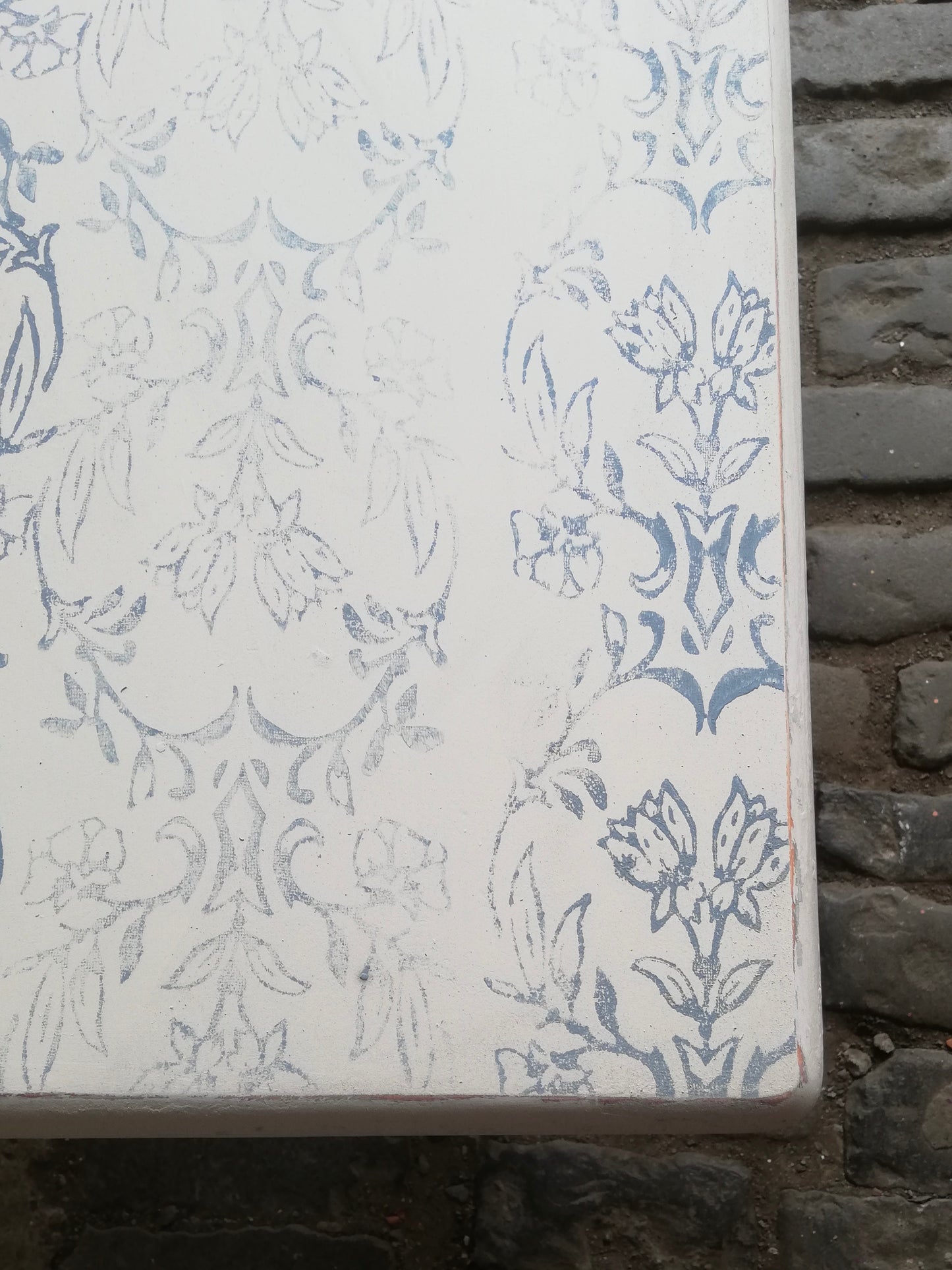 Painted to order - Vintage dining tables hand painted and stencilled or pattern rolled with gorgeous decorative designs on the top