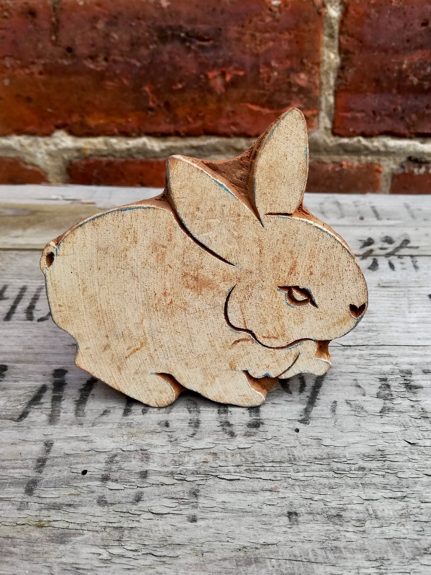 Wooden rabbit stamps
