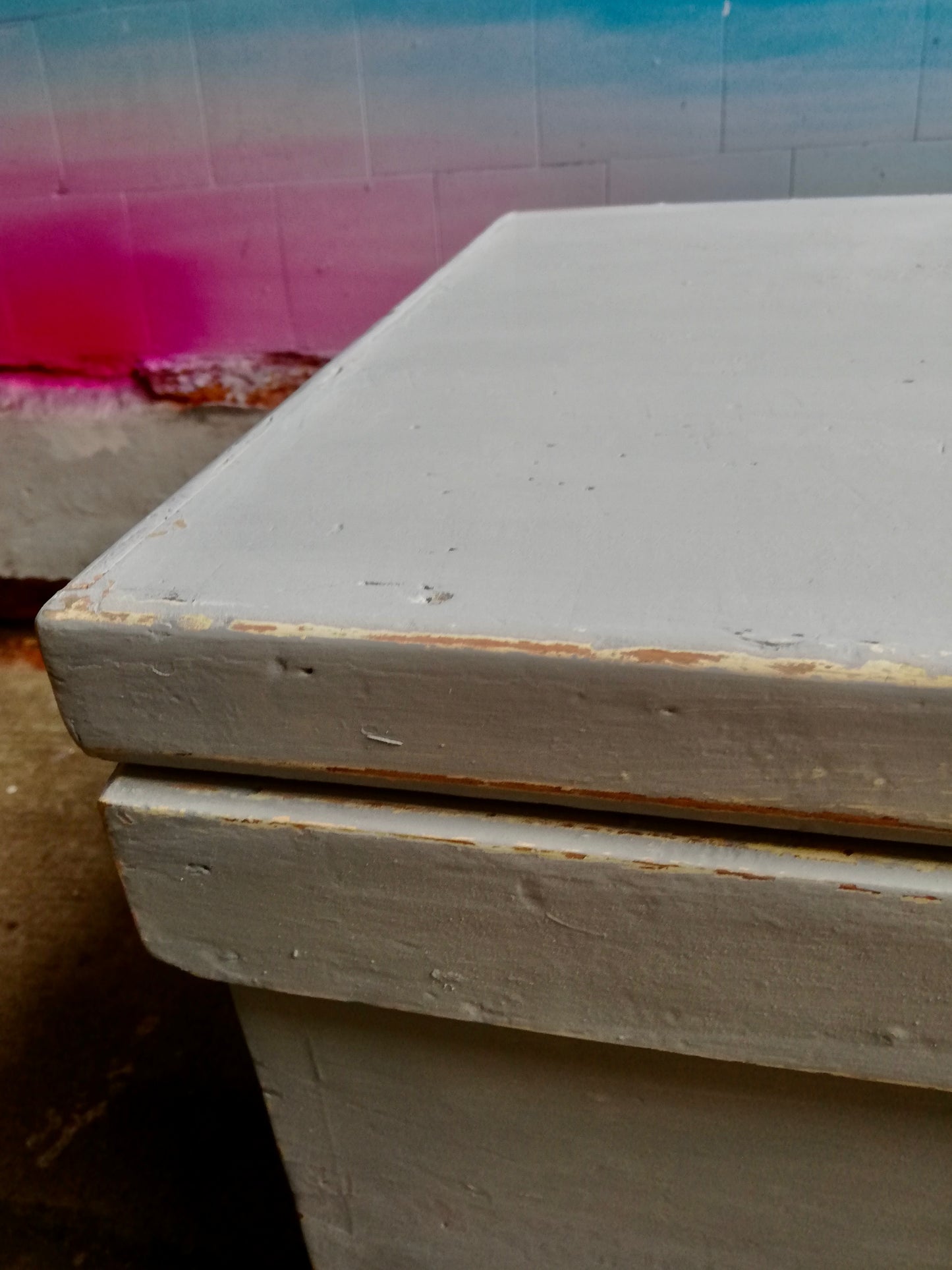 Commission for Wesley - painted trunk in silver screen