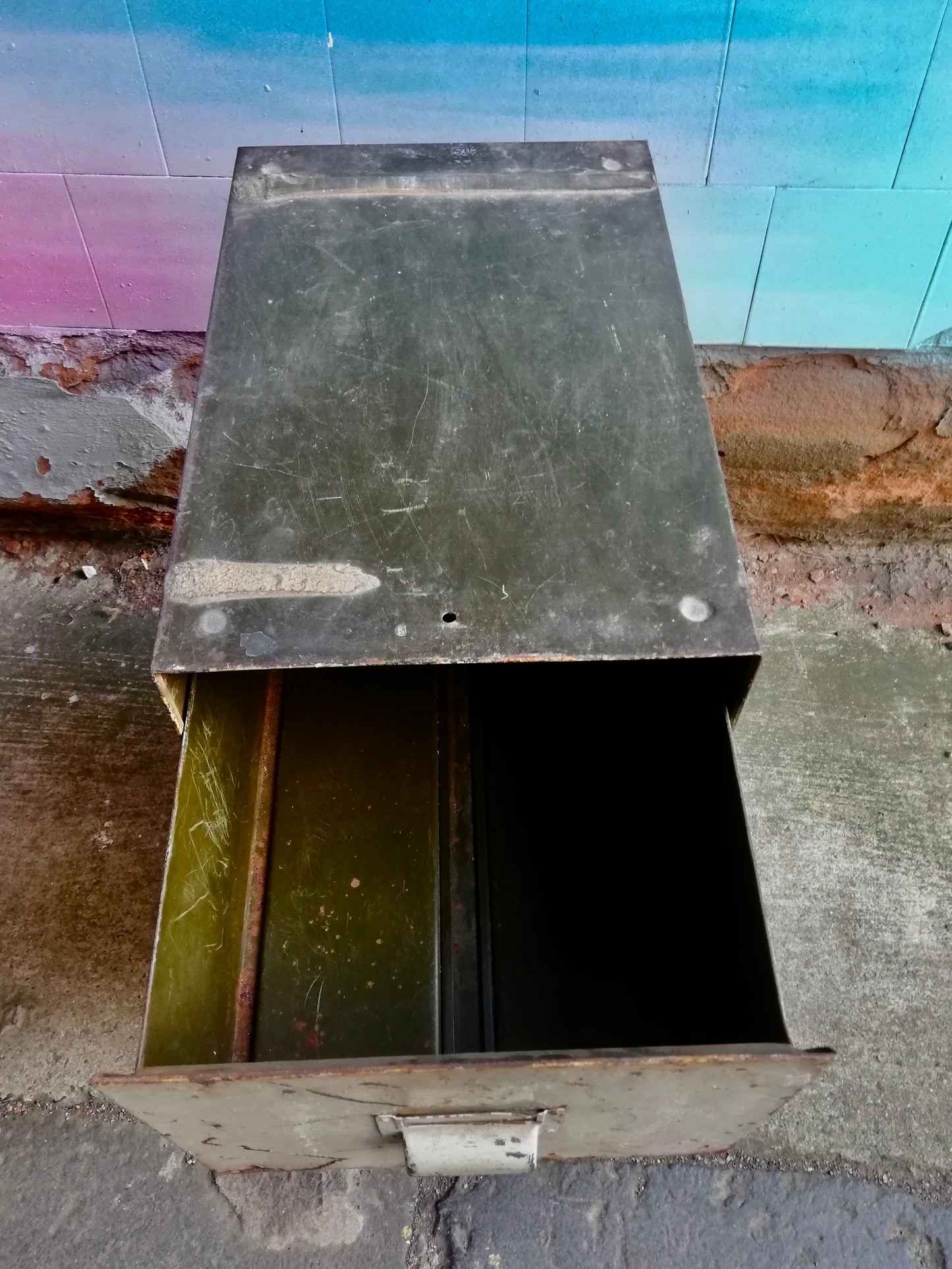 Vintage metal filing cabinet