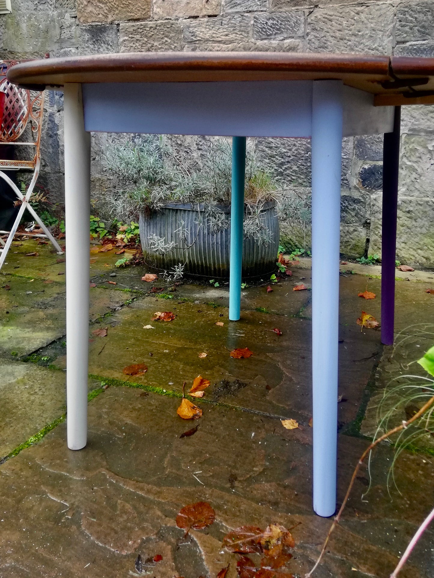 Vintage round drop leaf Dining Table painted in Annie Sloan Chalk Paint