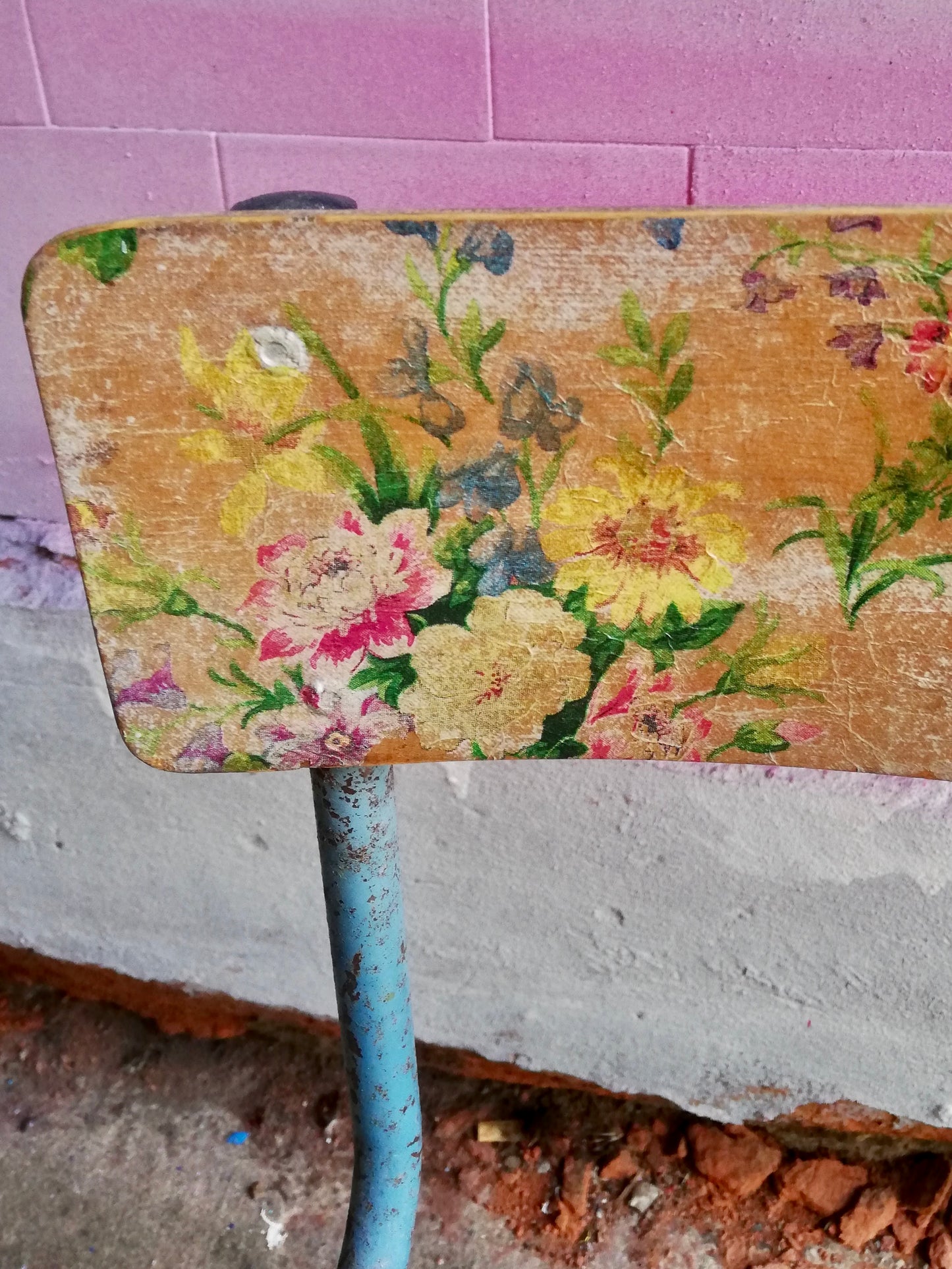 Vintage children's decoupaged school chair