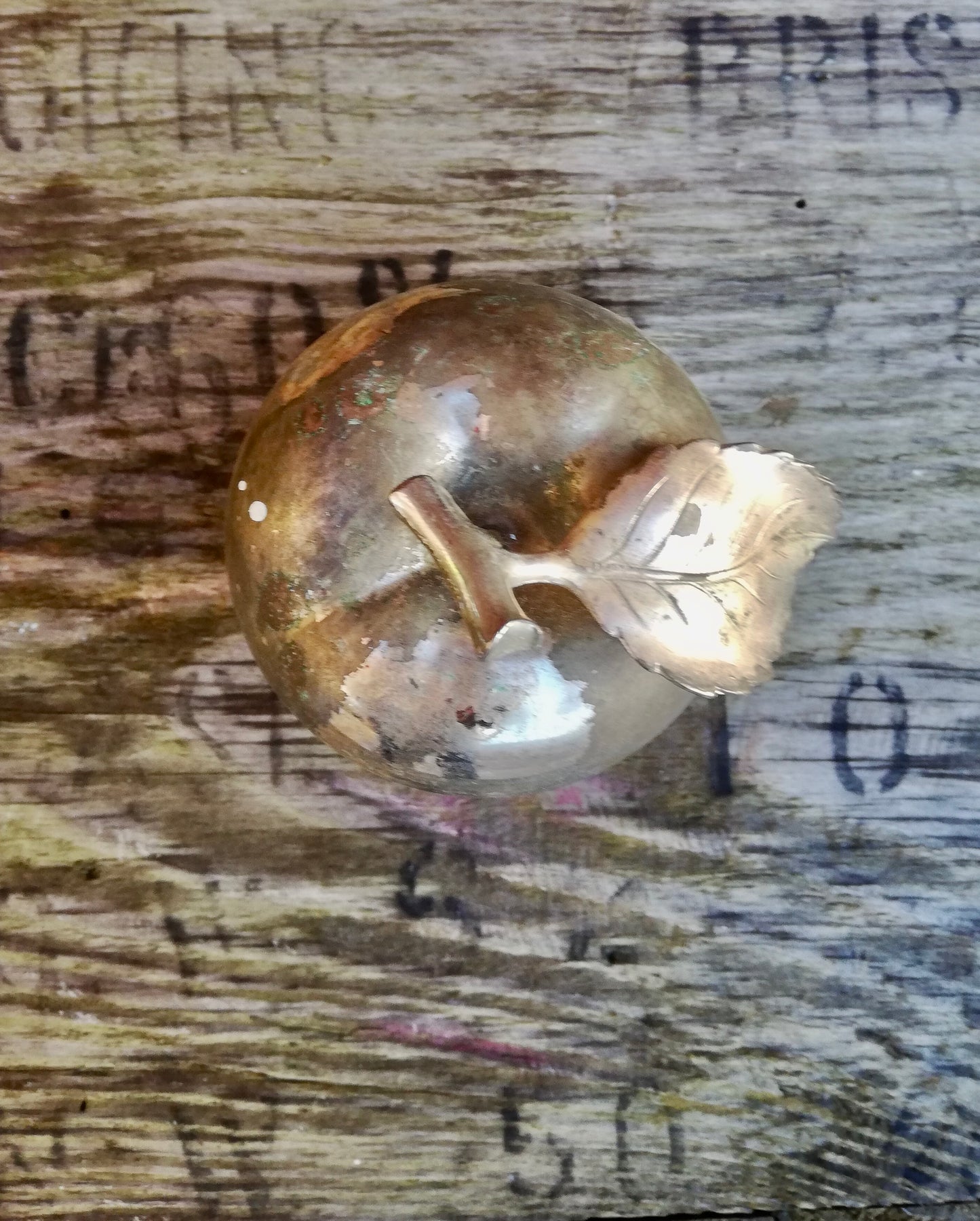 Vintage silver coloured lidded apple dish