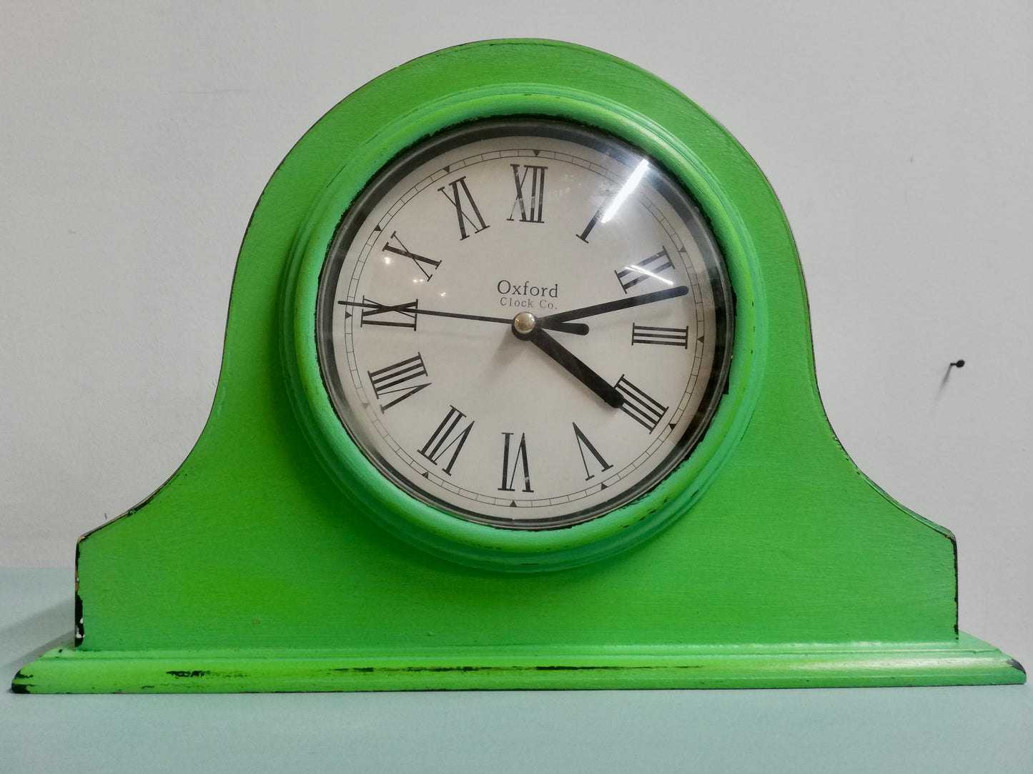 Revamped mantlepiece clock in zesty Green