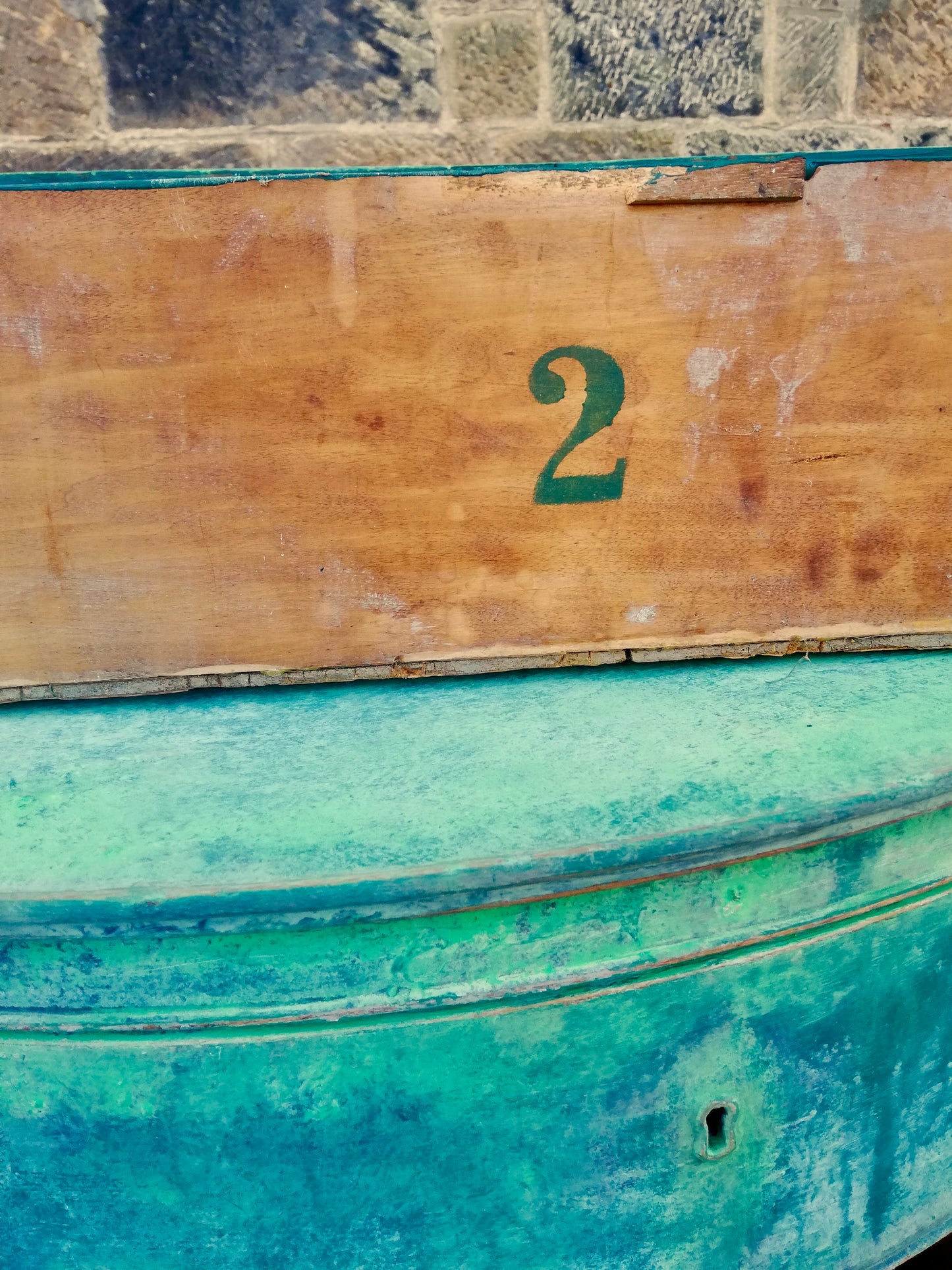 Commission for Laura Layered Annie Sloan chest of drawers in Greens