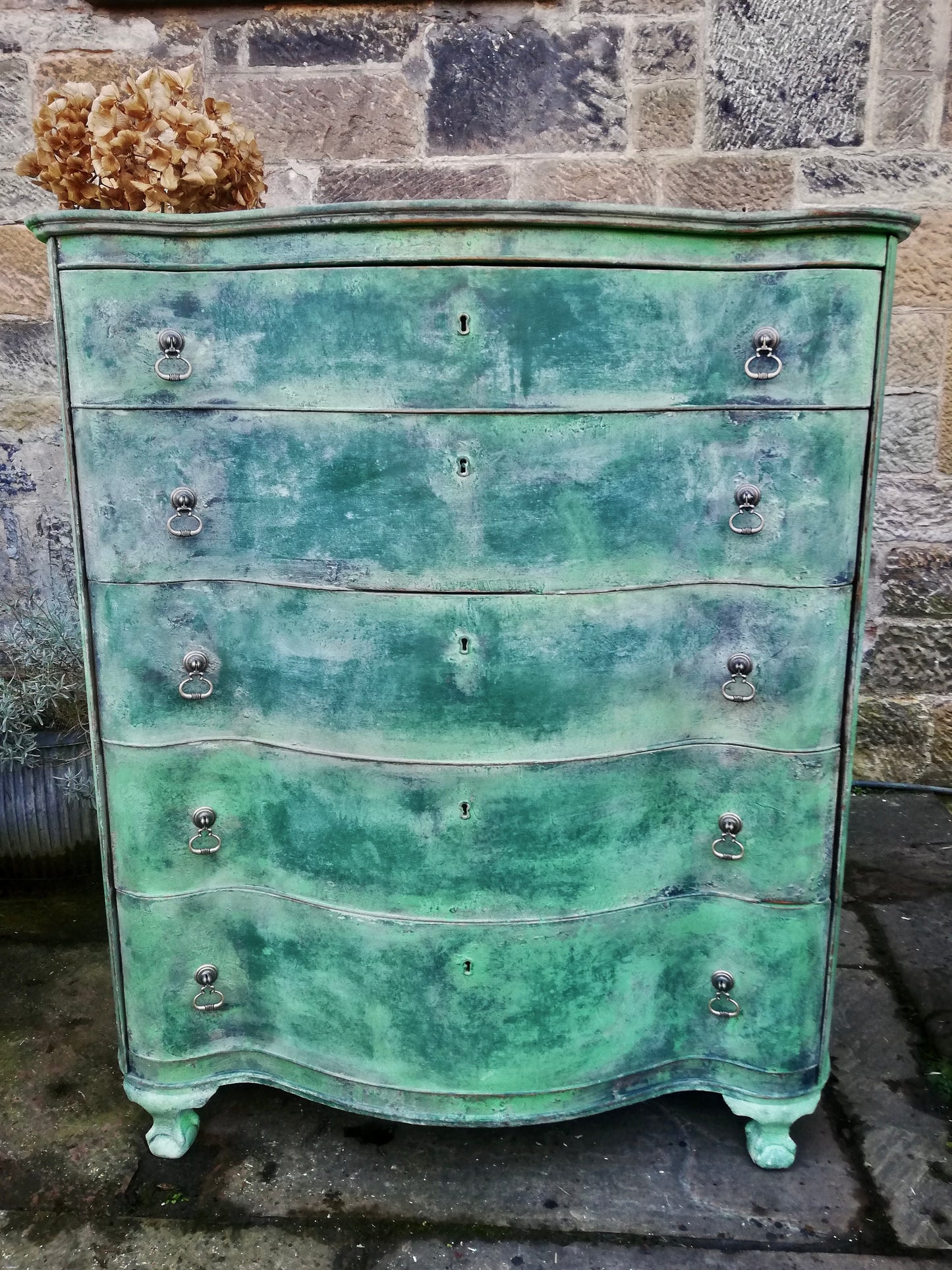 Painted to order - Vintage Chest of Drawers hand painted in a drippy layered look