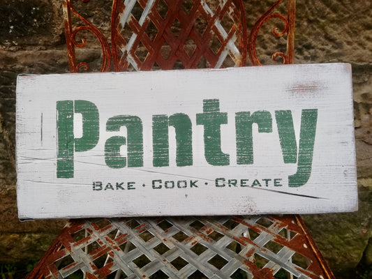 Vintage style handmade Pantry sign