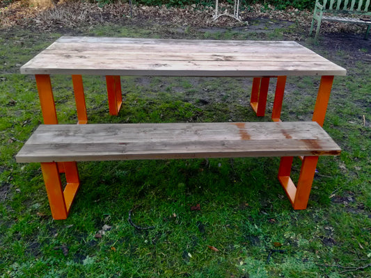 Rustic industrial dining tables and benches / garden tables  - made to order