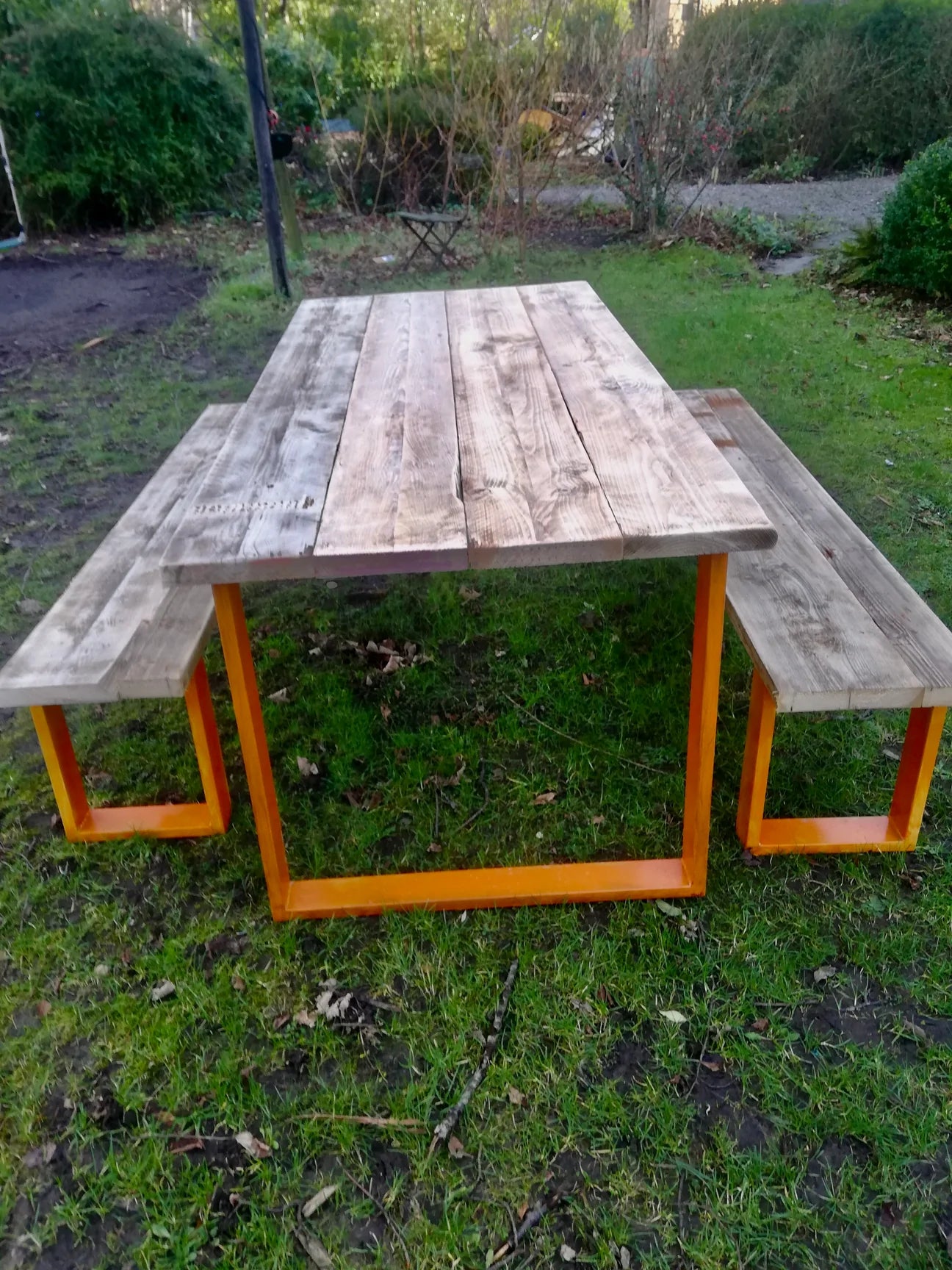 Rustic industrial dining tables and benches / garden tables - made to order