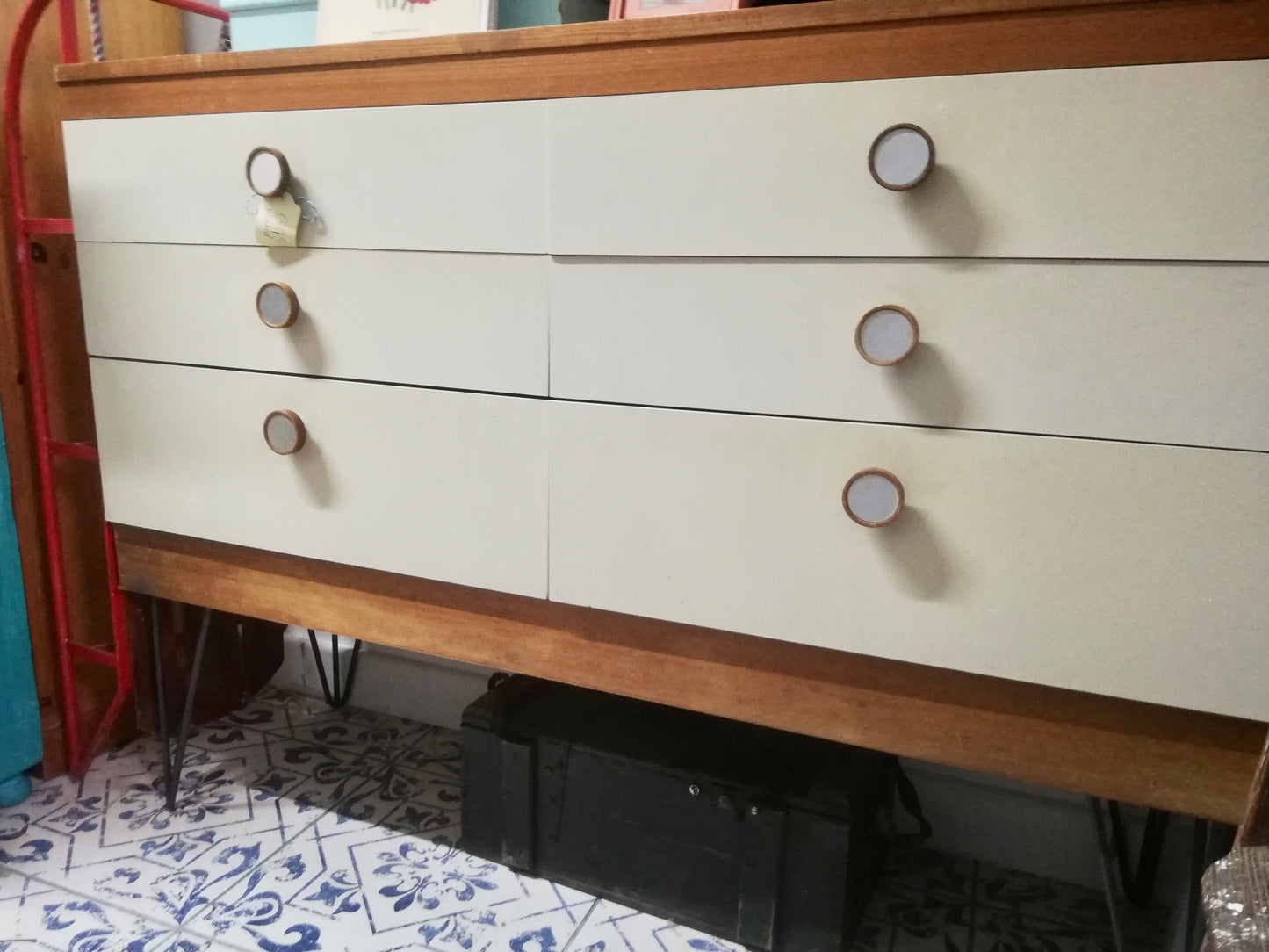 Vintage chest of drawers available for painting - I have added hairpin legs to this - price includes painting