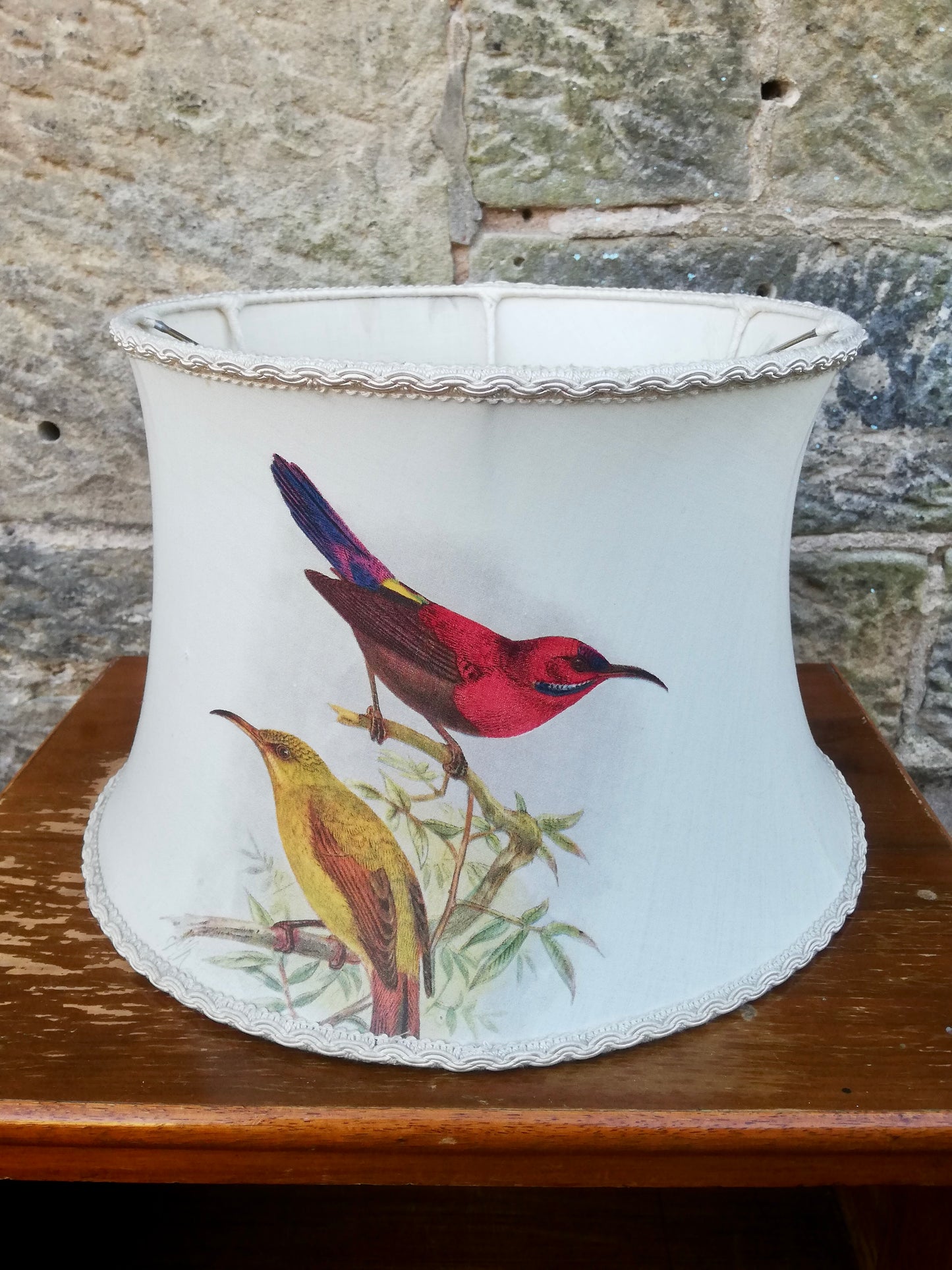 Botanical bird vintage standard / table lamp shade