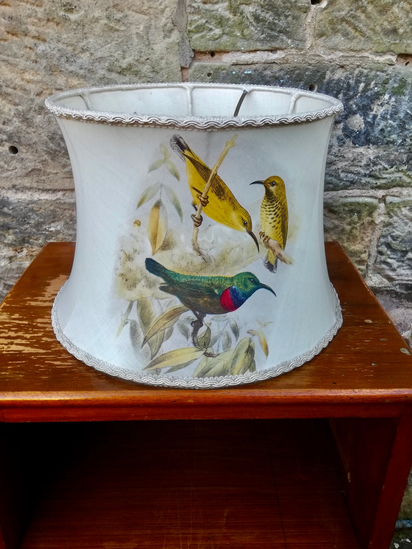 Botanical bird vintage standard / table lamp shade