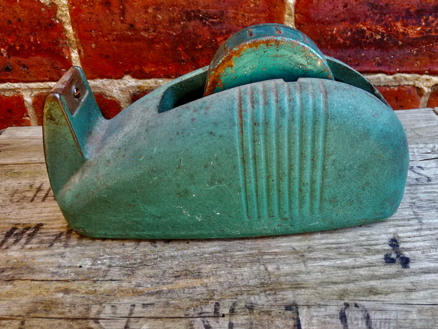 Vintage Art Deco metal cellotape tape dispenser