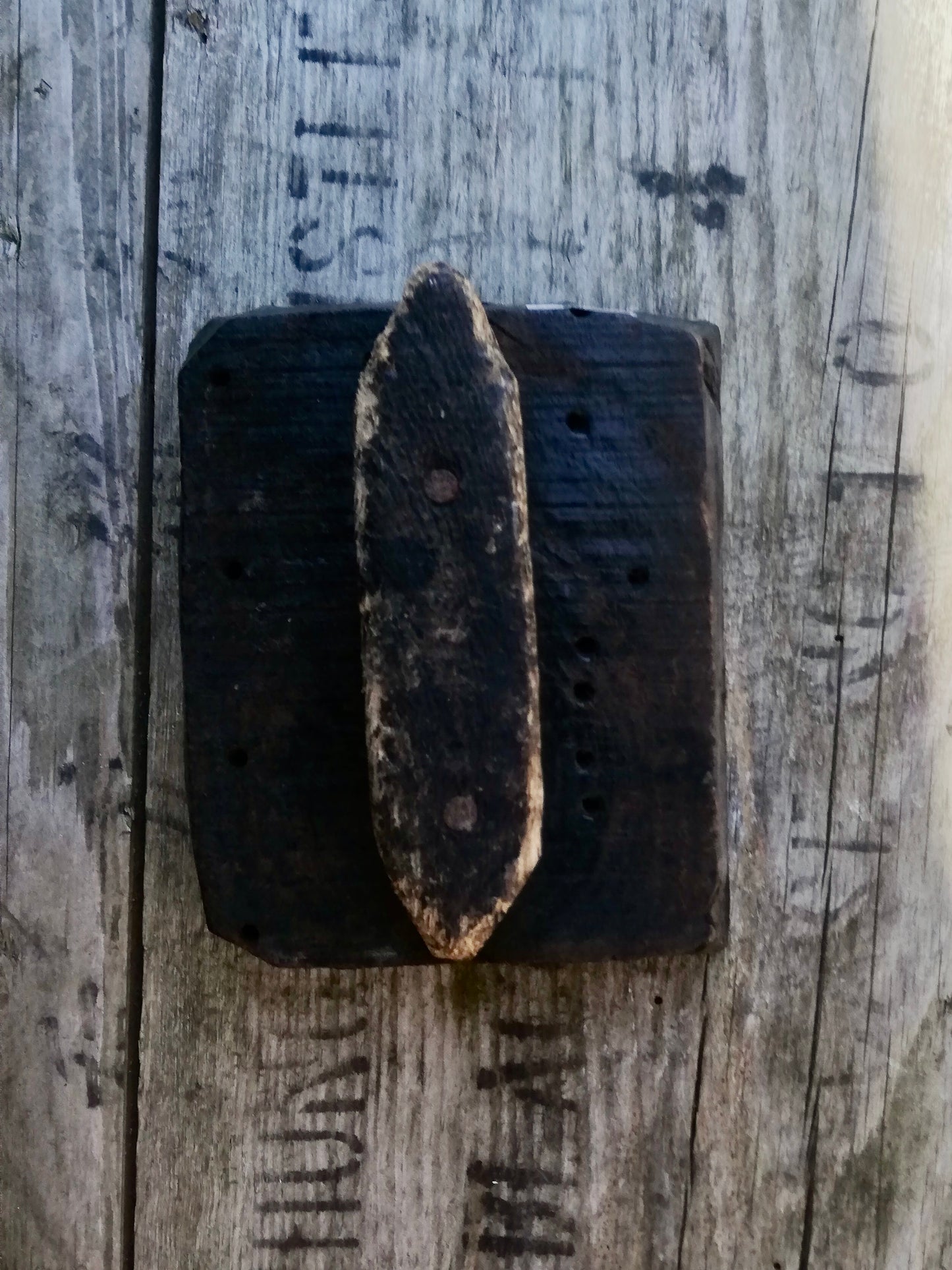 Traditional antique wooden Indian fabric printing block