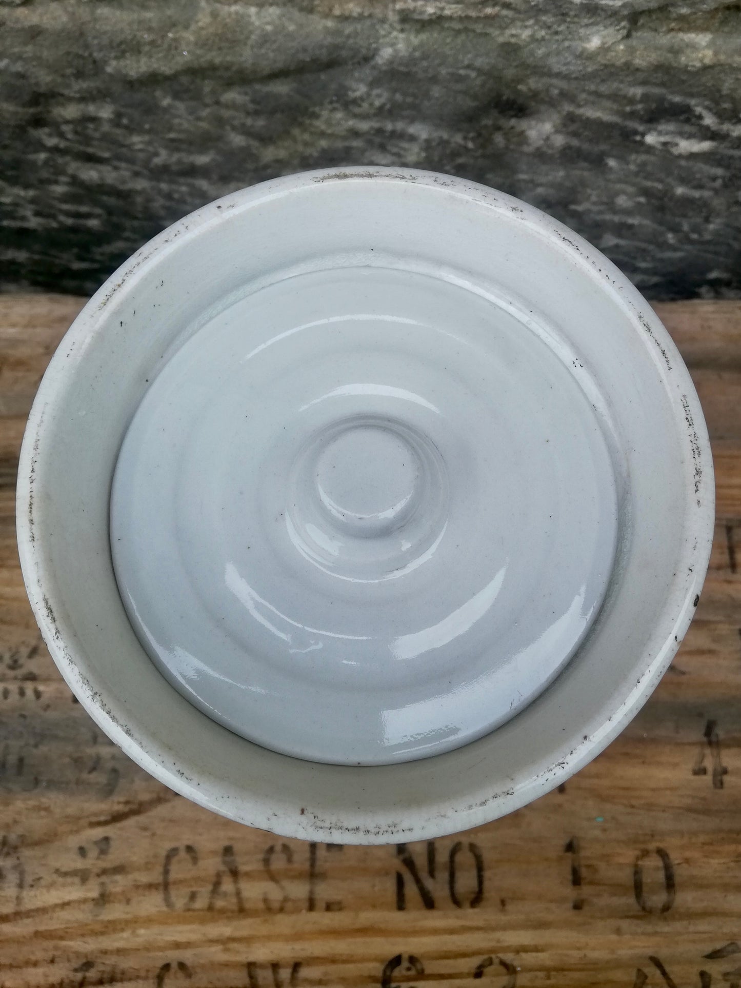 Vintage ceramic lidded herb Pot - Sage