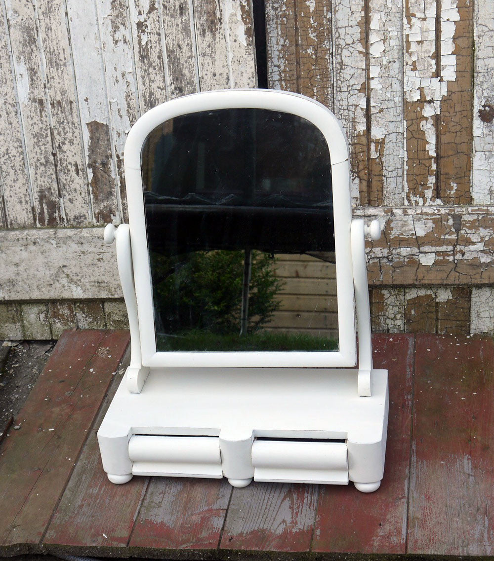 Custom Listing Vintage Dressing Table Mirror in Miss Mustard Seed Milk Paint Linen