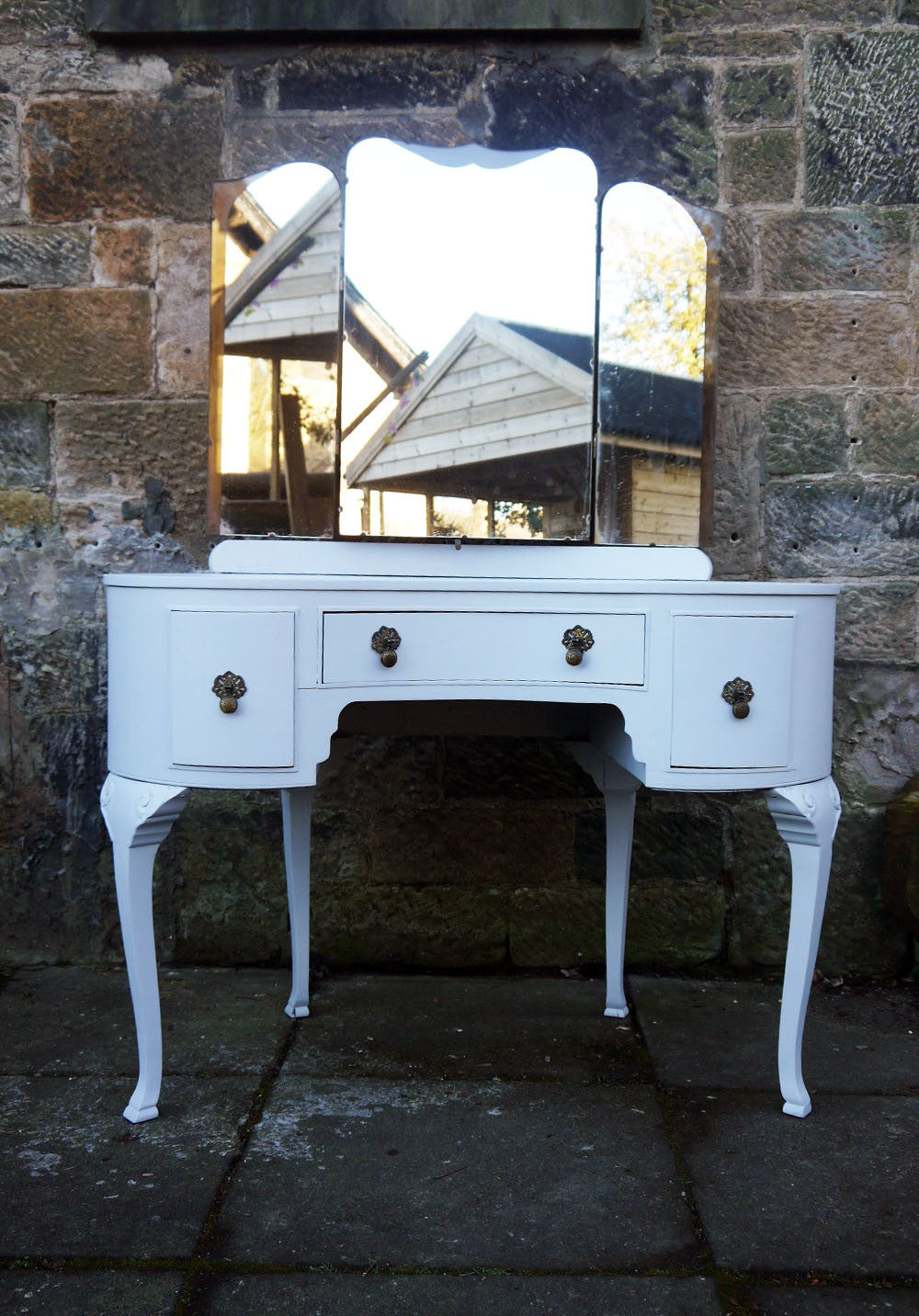 Custom Listing for Jill hand painted vintage dressing table in Fusion Mineral Paint Sterling