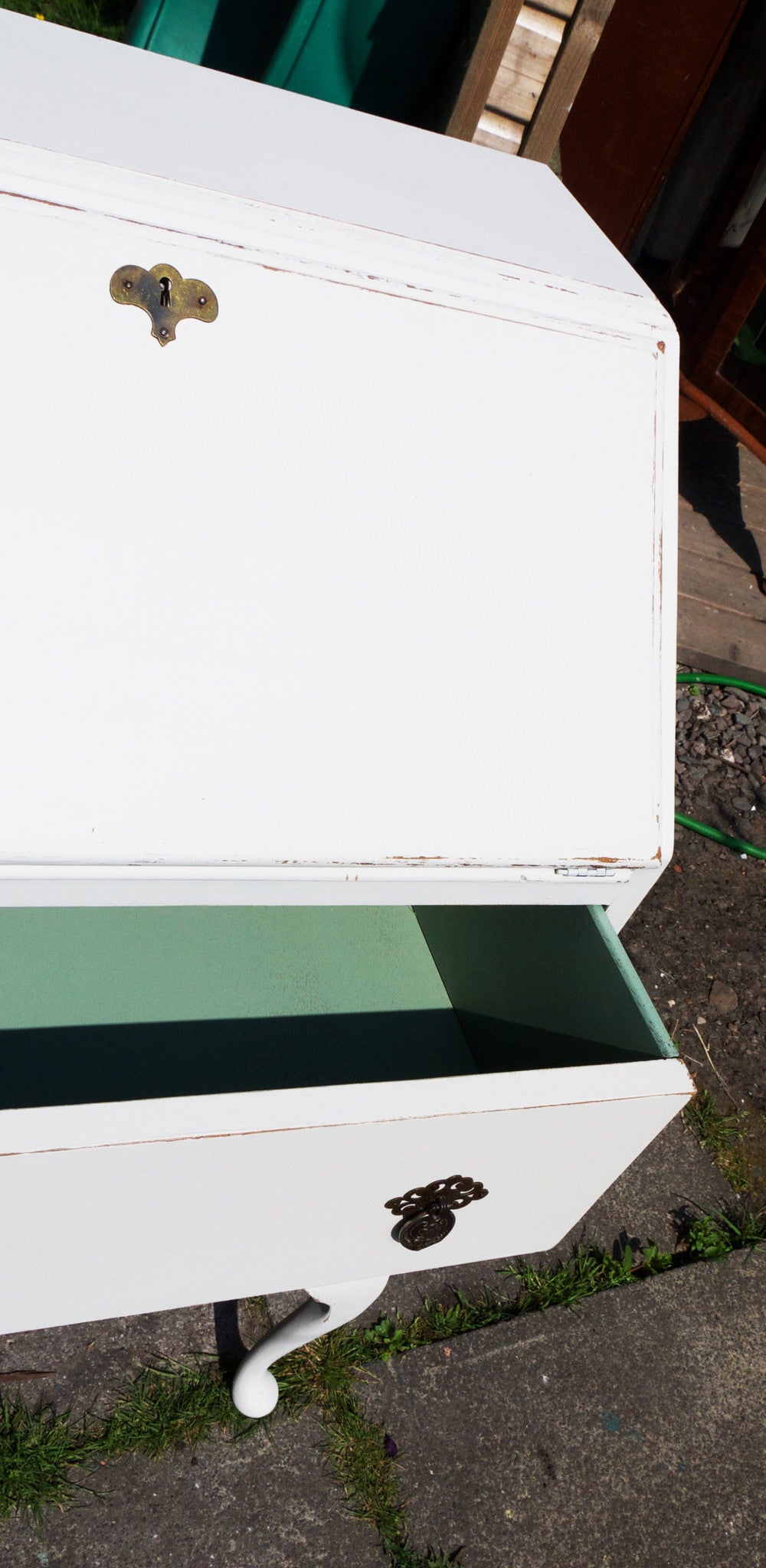 Vintage writing bureau in Fusion Mineral Paint Champlain
