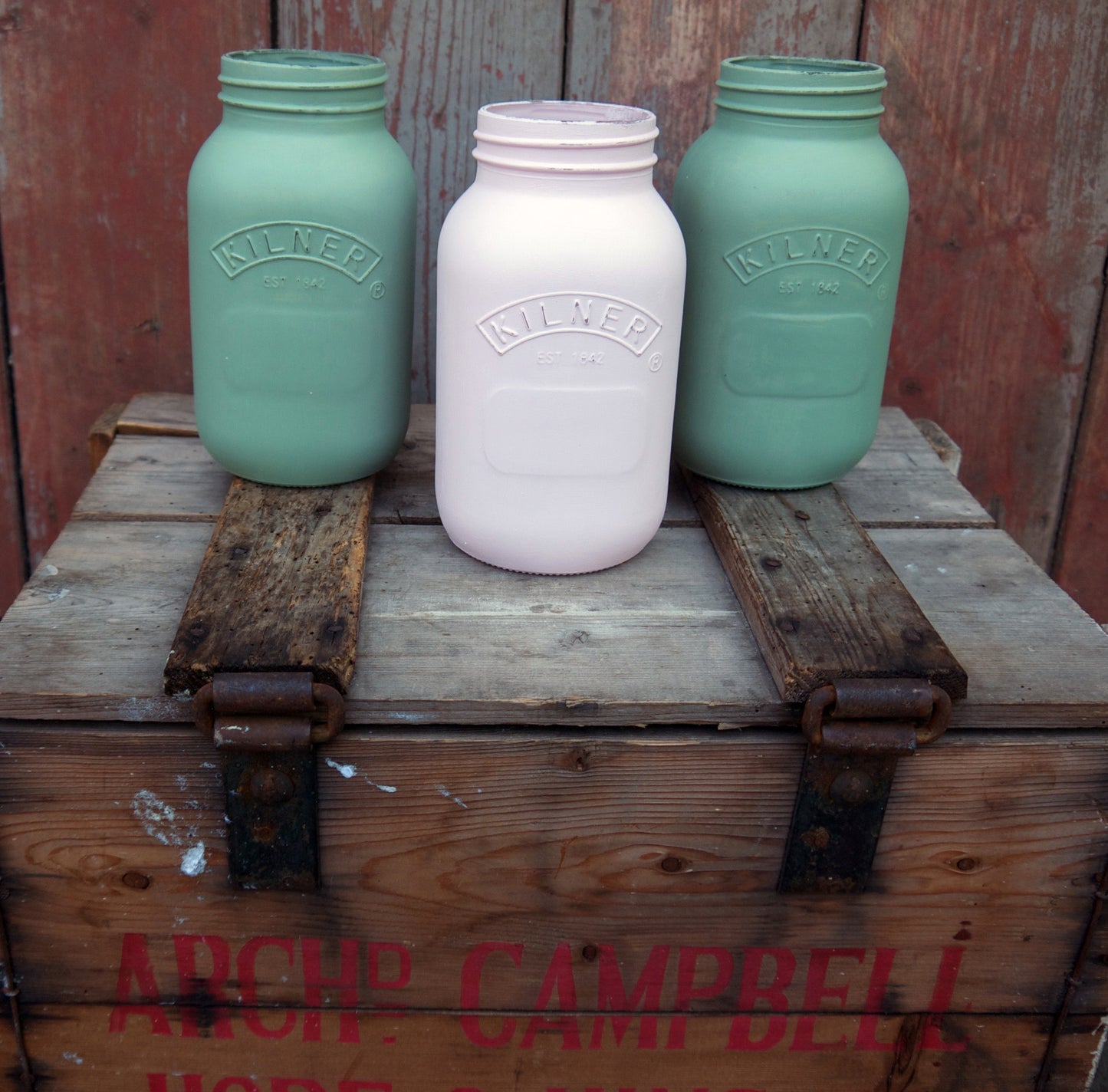 Painted Kilner Mason Jar - painted to order you choose your colours