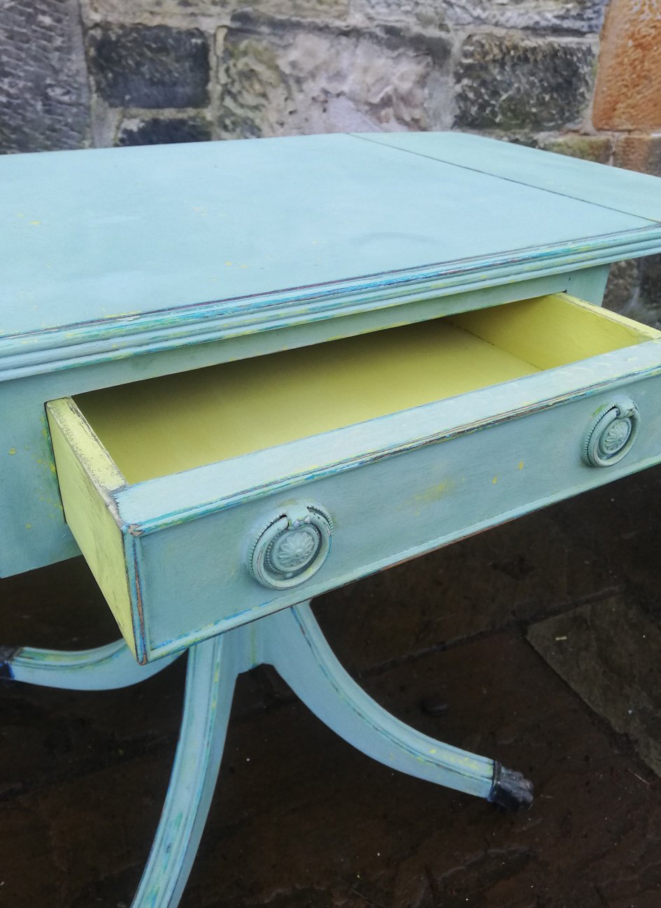 Pair of dropleaf vintage bedside cabinets.