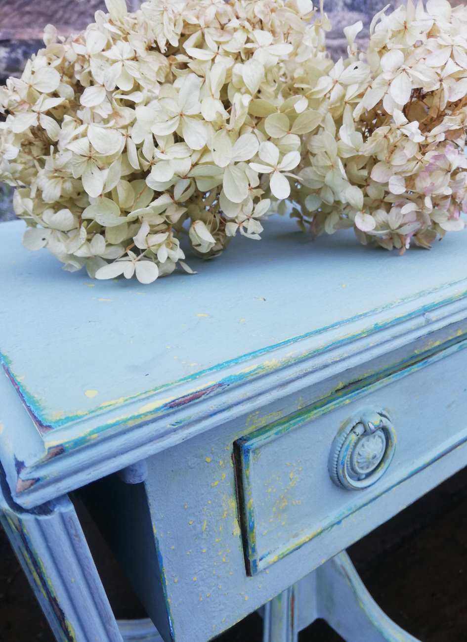 Pair of dropleaf vintage bedside cabinets.