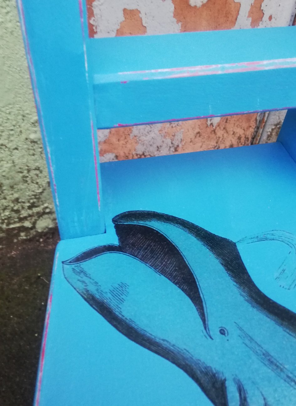 Pair of super cute painted children's chairs with Whale design