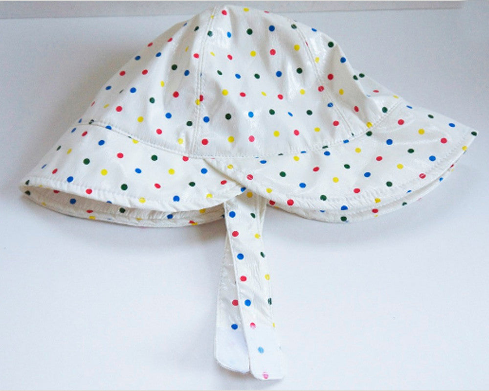 Cute polkadot baby toddlers rain hat