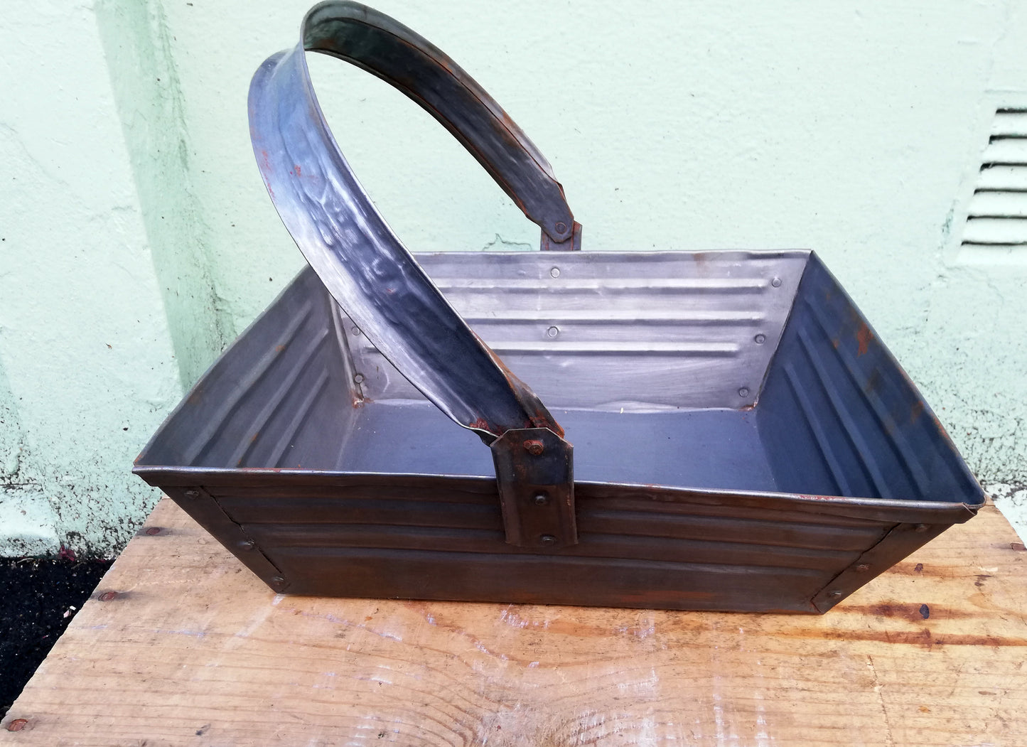 Restored antique iron trugs