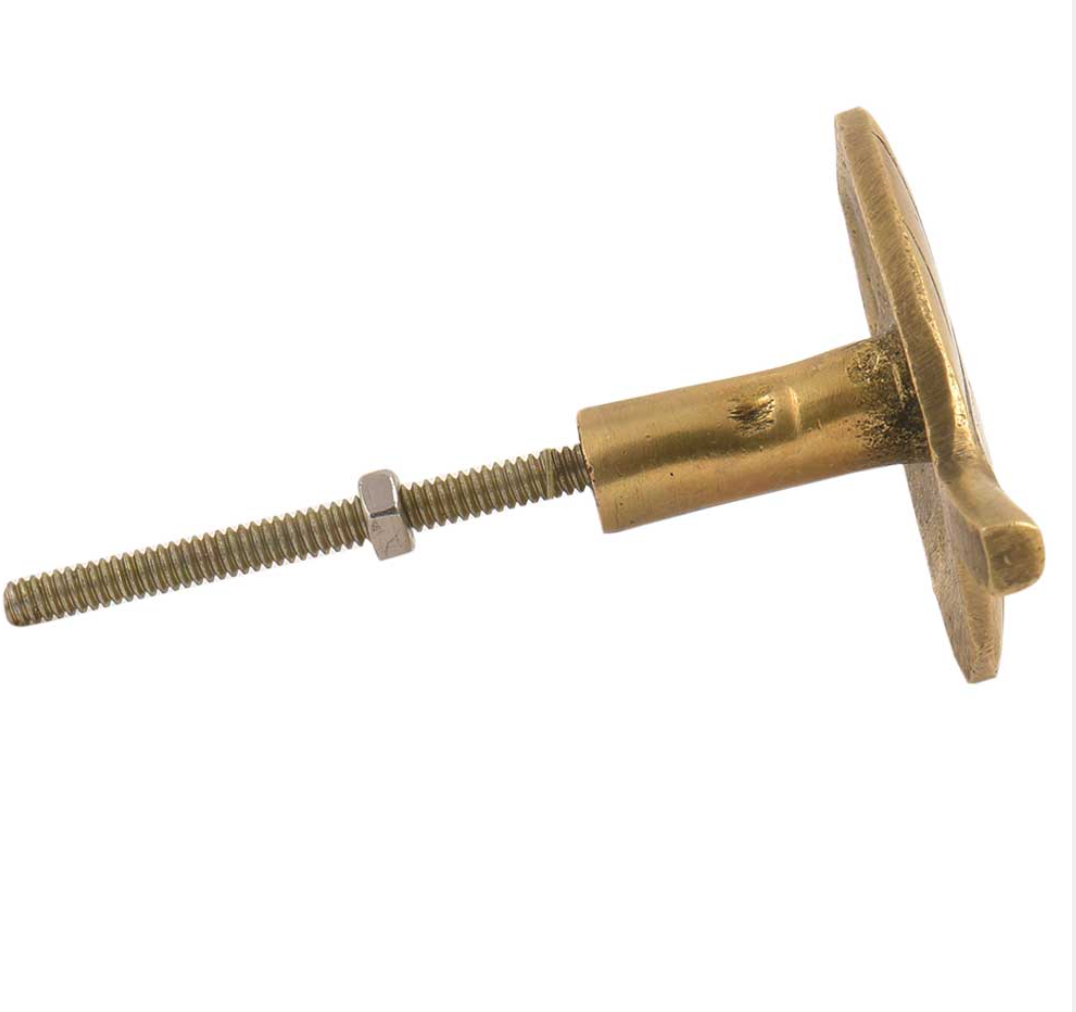 Golden Brass leaf shaped cabinet door knob