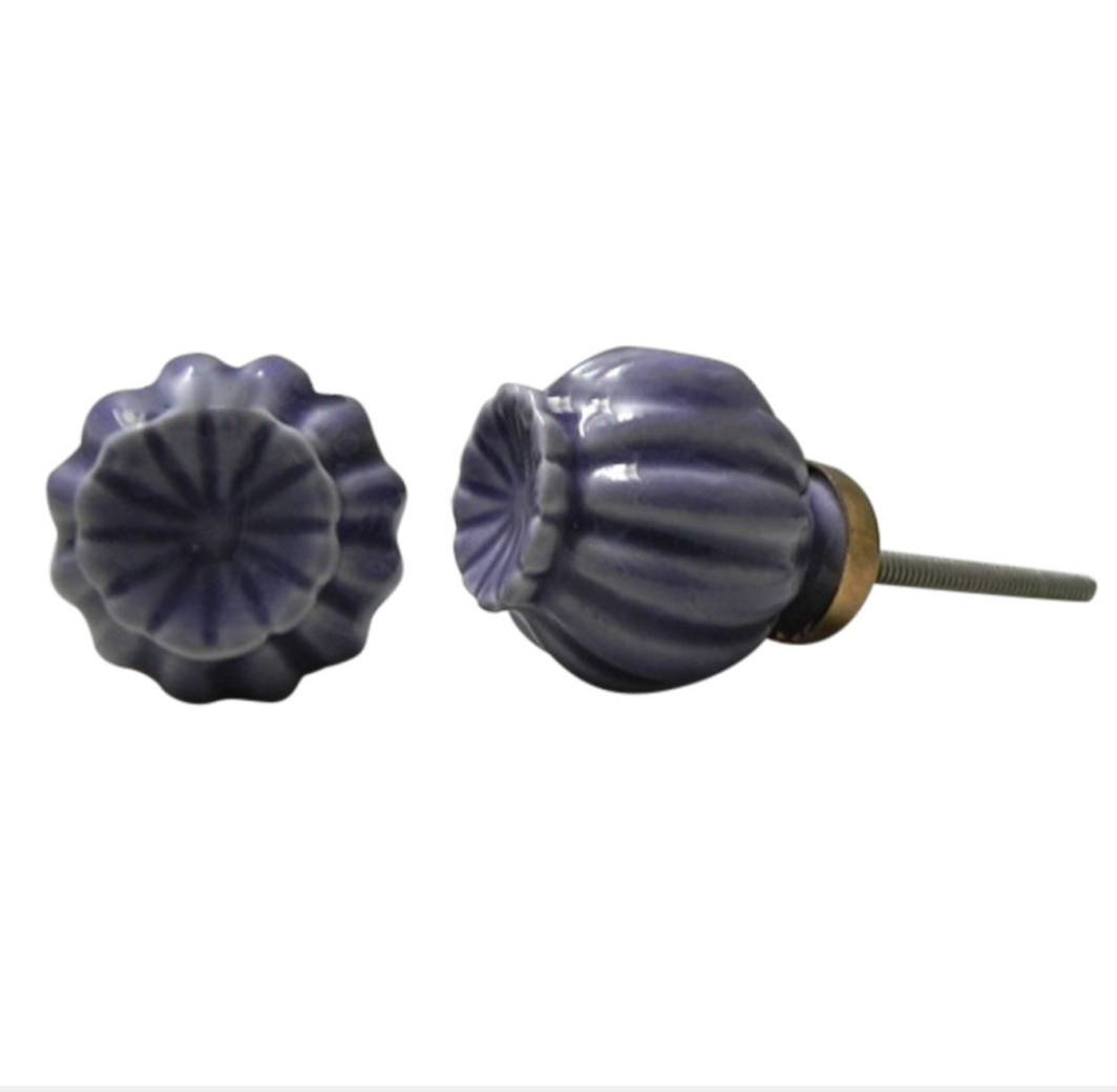 Handmade Purple Umbrella Ceramic Furniture Knob