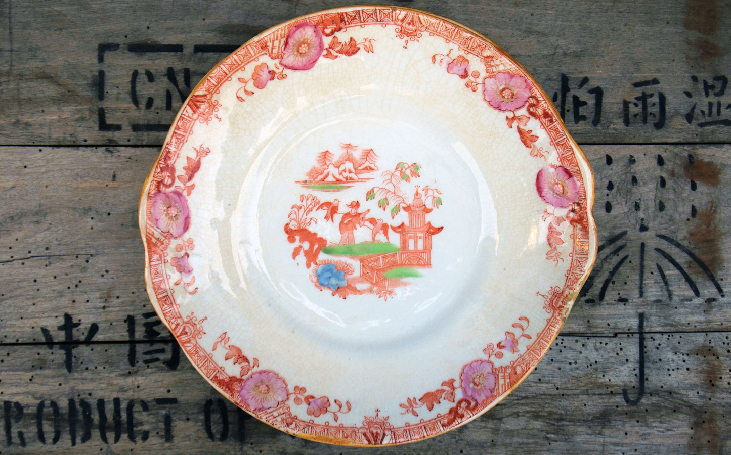 Stunning vintage staffordshire bone china tea set with chinese design 1920's