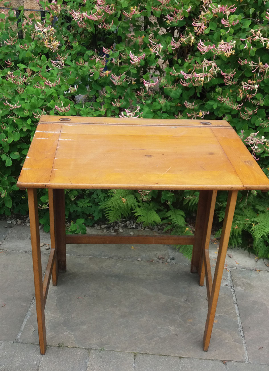 Unusual large wooden school desk