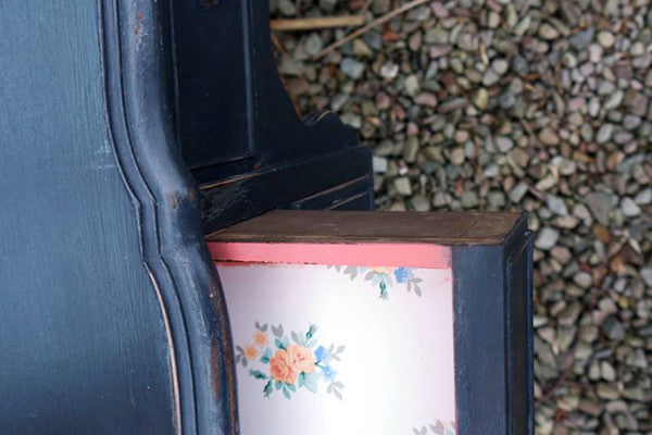 Vintage 1950's Black hand painted French Style Dressing Table by Emily Rose Vintage