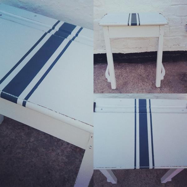Hand painted vintage children's school desks, chairs or sets with retro grainsack stripe