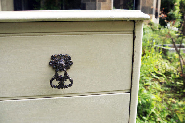 Refurbished antique chest of drawers by Emily Rose Vintage Vintage chest of drawers in Annie Sloan Old Ochre
