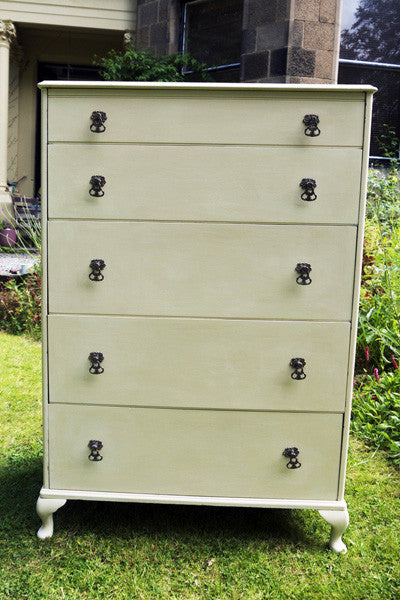 Refurbished antique chest of drawers by Emily Rose Vintage Vintage chest of drawers in Annie Sloan Old Ochre