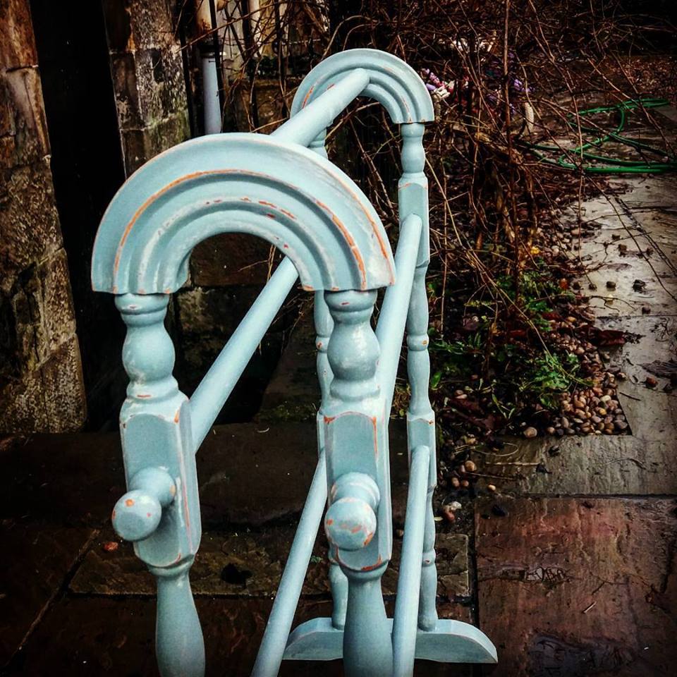 Vintage chippy painted towel rail