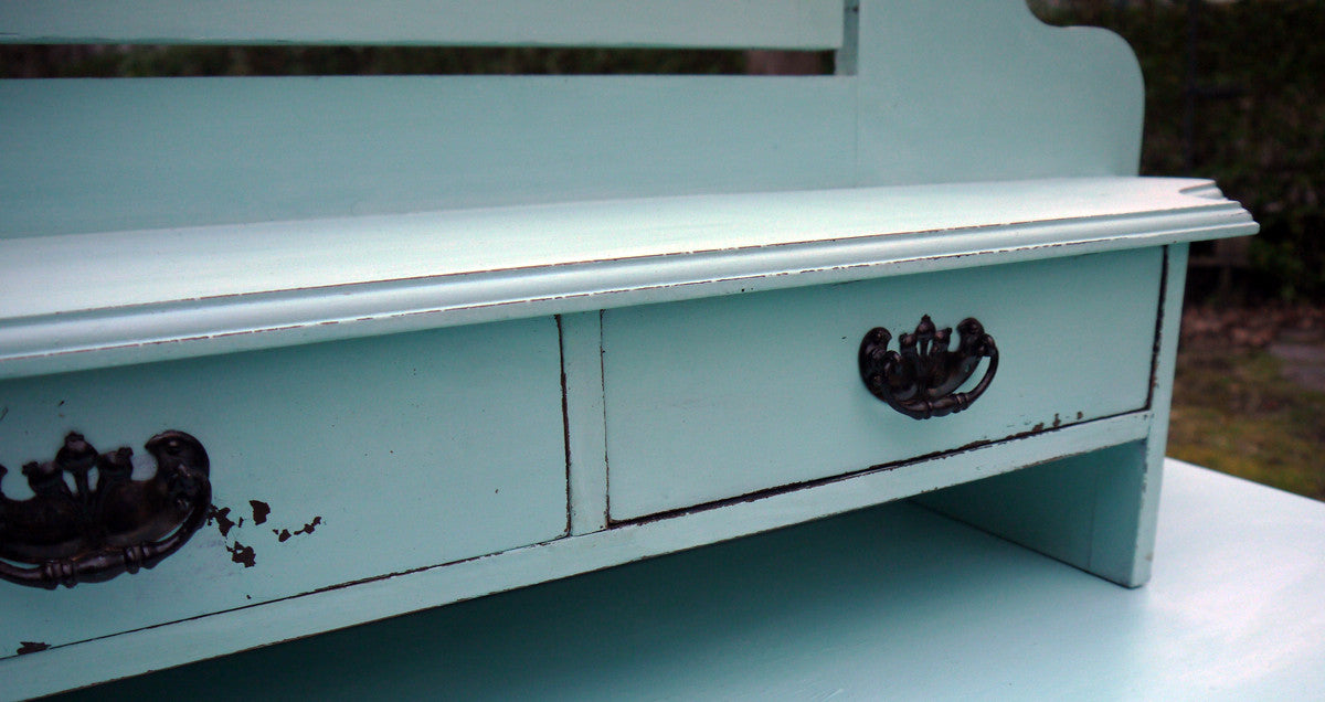 Vintage hand painted dressing table in Miss Mustard Seed Eulalie's Sky
