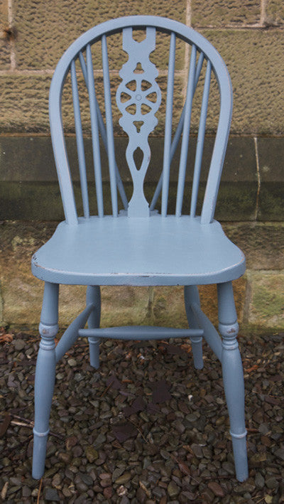 Vintage shabby chic hand painted wheelback bedroom chair